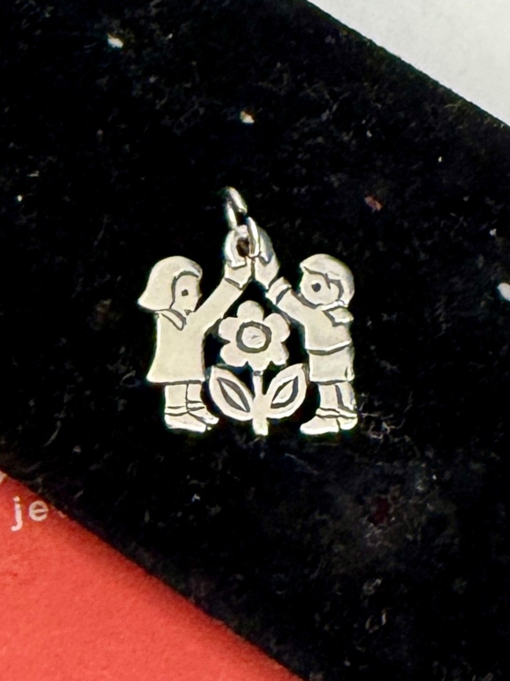 JAMES AVERY Sterling Silver Girl Boy Son Daughter Flower Charm Pendant; RETIRED